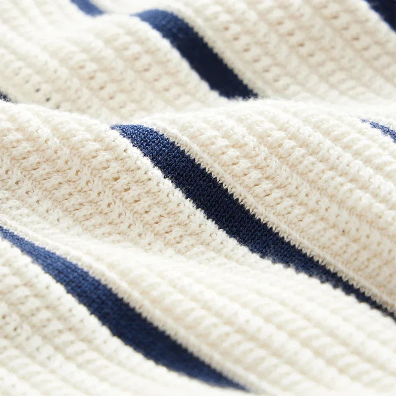 Luxury Knitting Striped Shirts Men