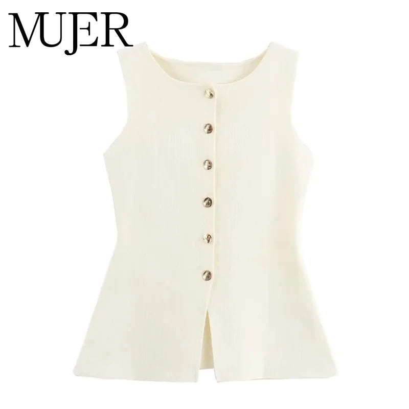 MUJER Woman Knit Vest Top