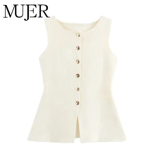 MUJER Woman Knit Vest Top