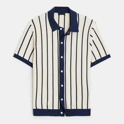 Luxury Knitting Striped Shirts Men